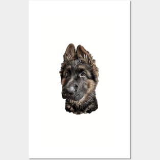 German Shepherd Puppy Dog Ears Posters and Art